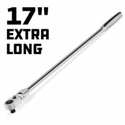 Powerbuilt 3/8 Inch Drive 72 Tooth Pro Tech 17 Inch Long Reach Flex Head Ratchet with Contour Handle - 649953 -Powerbuilt Tools Store Online 649953 03