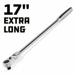 Powerbuilt 1/2 Inch Drive 72 Tooth Pro Tech 17 Inch Long Reach Flex Head Ratchet with Contour Handle - 649955 -Powerbuilt Tools Store Online 649955 03
