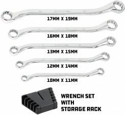 Powerbuilt 5 Piece Metric Offset Box End Wrench Set, 45 Degree Offset for Added Reach, Z-Drive Broaching Reduces Round-Off, Chr -Powerbuilt Tools Store Online 81KcfvKPaL. AC SL1500