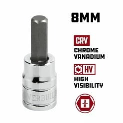 Powerbuilt 3/8 Inch Drive x 8MM Hex Bit Socket - 648665 -Powerbuilt Tools Store Online 8mm20648665 02