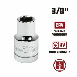 Powerbuilt 1/2 in. Drive x 3/8 in. 6 Point Socket - 940073 -Powerbuilt Tools Store Online 940073 3 8 02