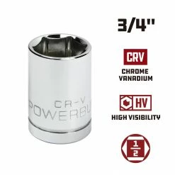 Powerbuilt 1/2 in. Drive x 3/4 in. 6 Point Socket - 940079 -Powerbuilt Tools Store Online 940079 3 4 02