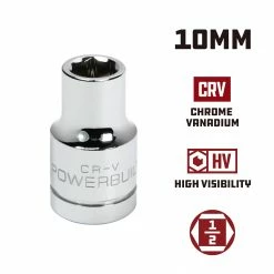 Powerbuilt 1/2 in. Drive x 10mm 6 Point Socket - 940087 -Powerbuilt Tools Store Online 940087 10mm 02