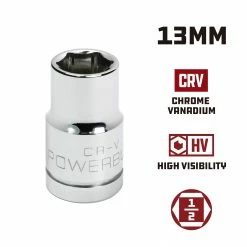 Powerbuilt 1/2 in. Drive x 13mm 6 Point Socket - 940090 -Powerbuilt Tools Store Online 940090 13mm 02