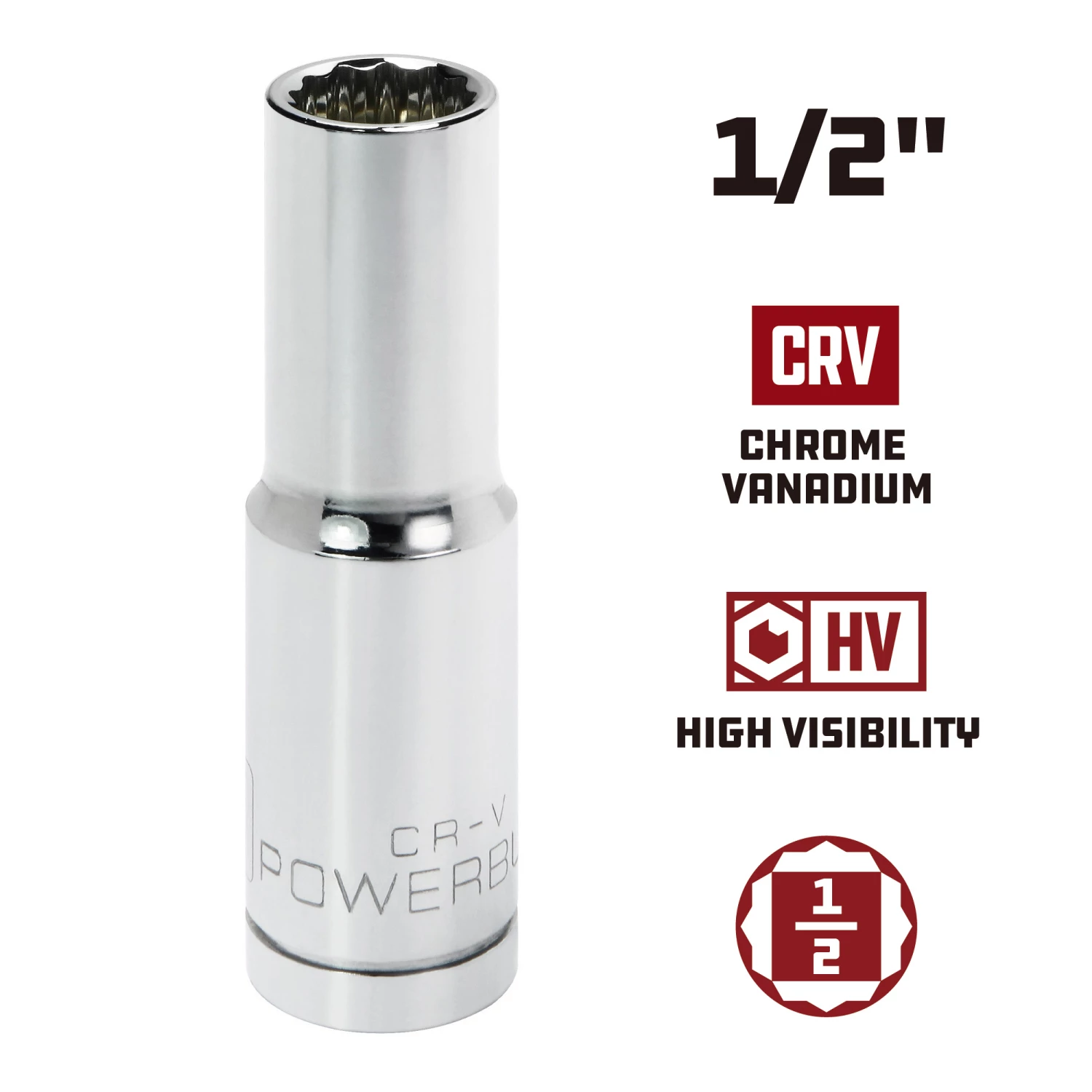 Powerbuilt 1/2 in. Drive x 1-1/2 in. 12 Point Socket - 940130 5 Powerbuilt 1/2 in. Drive x 1-1/2 in. 12 Point Socket - 940130 - Image 5