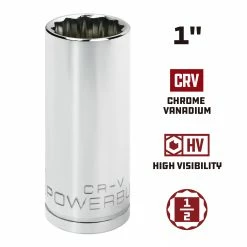 Powerbuilt 1/2 in. Drive x 1 in. 12 Point Deep Socket - 940138 -Powerbuilt Tools Store Online 940138 1 02