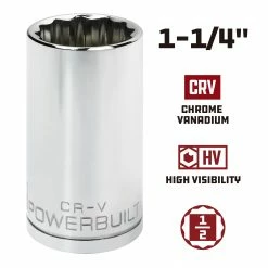 Powerbuilt 1/2 in. Drive x 1-1/4 in. 12 Point Deep Socket - 940142 -Powerbuilt Tools Store Online 940142 1 1 4 02