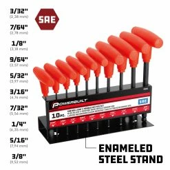 Powerbuilt 10 Piece SAE T-Handle Hex Key Wrench Set - 940201 -Powerbuilt Tools Store Online 940201 02