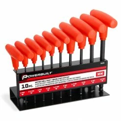 Powerbuilt 10 Piece Metric T-Handle Hex Key Wrench Set - 940202