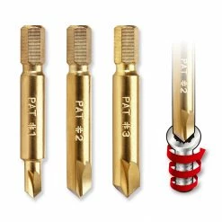 Powerbuilt 3 Piece Stripped Screw Remover Set, Damage Screw