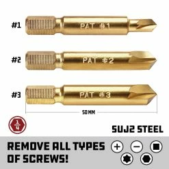 Powerbuilt 3 Piece Damaged Screw Remover and Extractor Set - 648984 -Powerbuilt Tools Store Online 940479 02