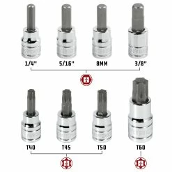 Powerbuilt 8 Pc. Disc Brake Caliper Hex/Torx Bit Socket Set - 940569 8 Powerbuilt 8 Pc. Disc Brake Caliper Hex/Torx Bit Socket Set - 940569 -Powerbuilt Tools Store Online 940569 02