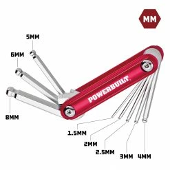 Powerbuilt 8 Pc. Metric Ball End Folding Hex Wrench Set, 1.5mm to 8mm -Powerbuilt Tools Store Online 940784 02