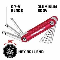 Powerbuilt 8 Pc. Metric Ball End Folding Hex Wrench Set, 1.5mm to 8mm -Powerbuilt Tools Store Online 940784 03