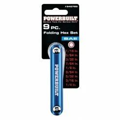 Powerbuilt 9 Pc. SAE Ball End Folding Hex Wrench Set, 1/16" to 1/4", 940785 -Powerbuilt Tools Store Online 940785 04