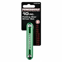 Powerbuilt 10 Pc. Aluminum Folding Star Hex Key, T6 to T30 - 940786 -Powerbuilt Tools Store Online 940786 04