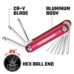 Powerbuilt 9 Piece Ball End Type SAE Folding Hex Key Set - 940953 -Powerbuilt Tools Store Online 940953 03
