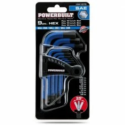 Powerbuilt 9 Piece SAE Short Arm Hex Key Set, 1/16-Inch to 3/8-Inch -Powerbuilt Tools Store Online 941070 2201
