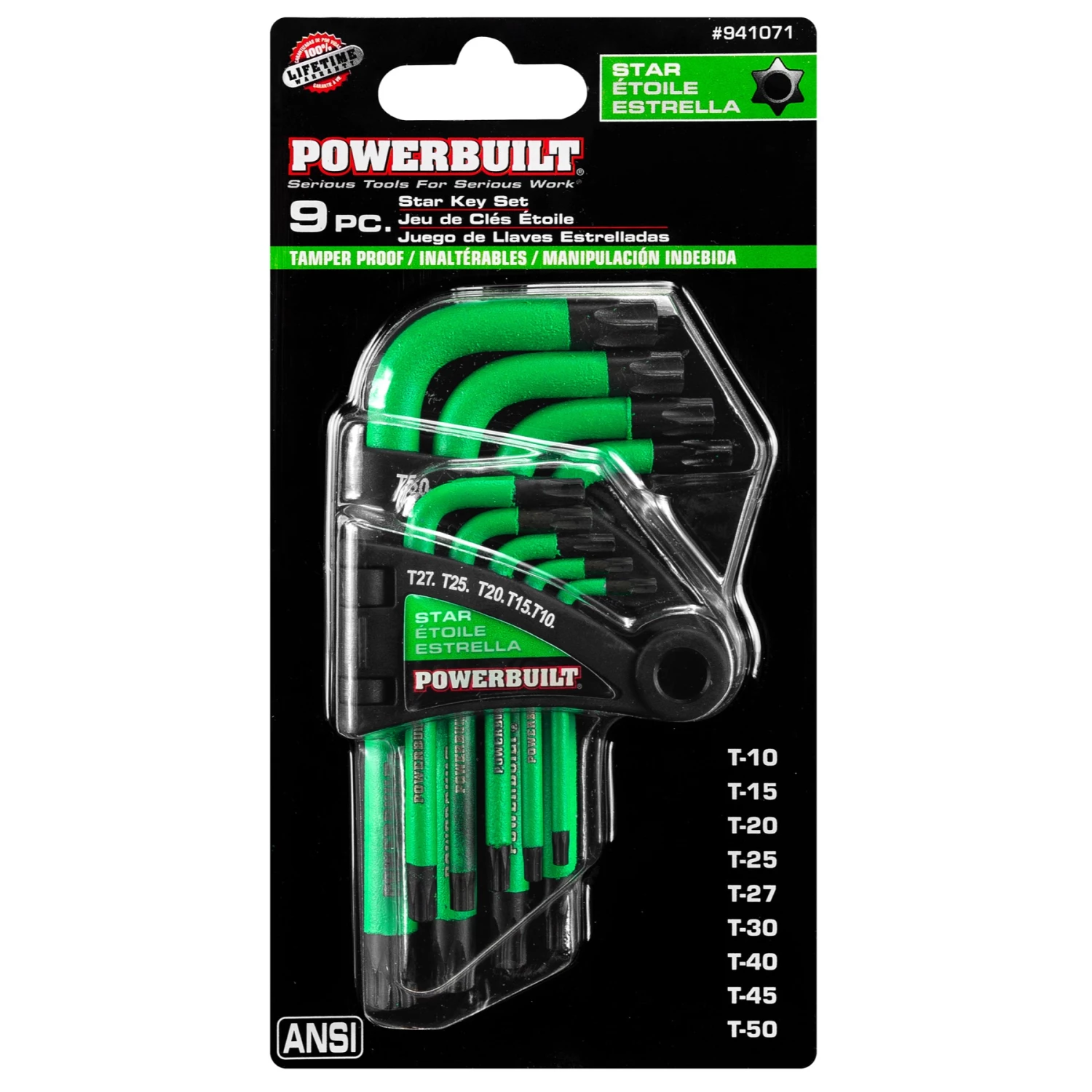 Powerbuilt 9 Piece Short Arm Tamper-Proof Torx Key Wrench Set - 941071 2 Powerbuilt 9 Piece Short Arm Tamper-Proof Torx Key Wrench Set - 941071 - Image 2