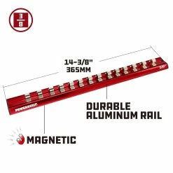 Powerbuilt 3/8 in. Drive Magnetic Aluminum Socket Holder - 941122 -Powerbuilt Tools Store Online 941122 02