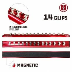 Powerbuilt 3/8 in. Drive Magnetic Aluminum Socket Holder - 941122 -Powerbuilt Tools Store Online 941122 03