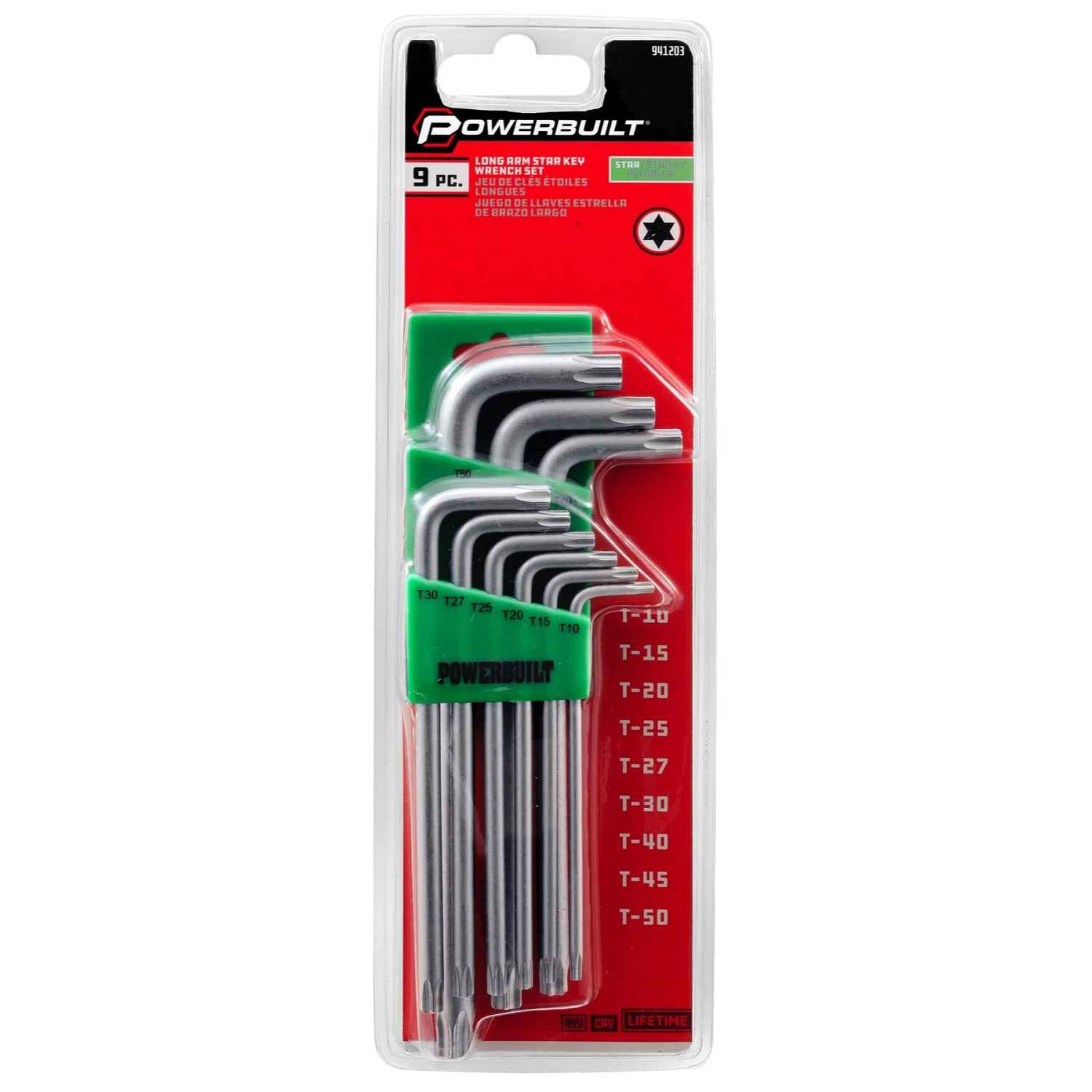 Powerbuilt 9 Piece Long Arm Torx Key Wrench Set - 941203 2 Powerbuilt 9 Piece Long Arm Torx Key Wrench Set - 941203 - Image 2