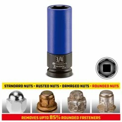Powerbuilt 3/4 in. Zeon Lug Nut Socket Set for Damaged Lug Nuts - 941430M -Powerbuilt Tools Store Online 941433 04