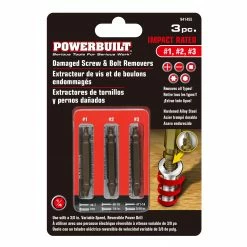 Powerbuilt 3 Piece Damaged Screw Extractor and Remover Set - 941455 -Powerbuilt Tools Store Online 941455 06