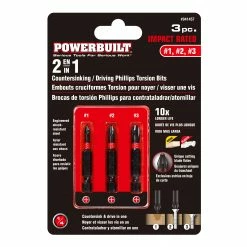 Powerbuilt 3 Piece Phillips Torsion Impact Screwdriver Countersink Bit Set - 941457 9 Powerbuilt 3 Piece Phillips Torsion Impact Screwdriver Countersink Bit Set - 941457 -Powerbuilt Tools Store Online 941457 05