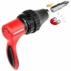 Powerbuilt L-Type Mini Ratcheting Bit Driver, Reversible Finger Ratchet