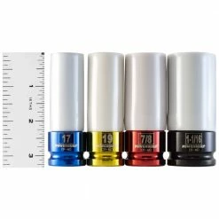Powerbuilt 6 Piece 1/2-Inch Drive Thin Wall Color Wheel Saver Lug Nut Socket Set -Powerbuilt Tools Store Online 941542 straight