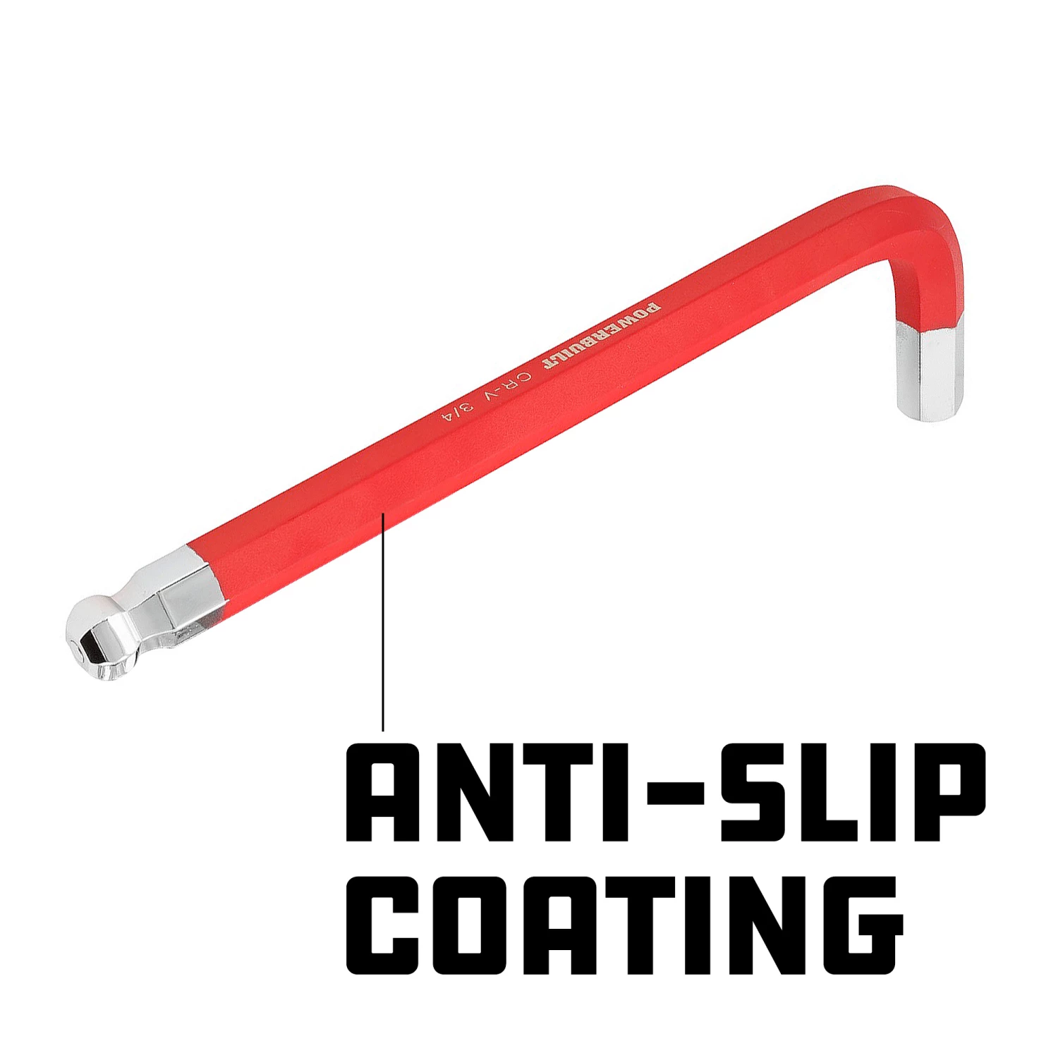 Powerbuilt 13 Pc. Jumbo SAE Long Ball End Hex Key Wrench Set, 5/64" to 3/4" 4 Powerbuilt 13 Pc. Jumbo SAE Long Ball End Hex Key Wrench Set, 5/64" to 3/4" - Image 4