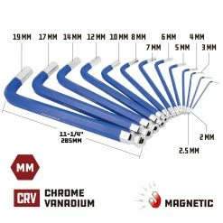 Powerbuilt 13 Piece Metric Long Arm Magnetic Hex Key Wrench Set - 941642 -Powerbuilt Tools Store Online 941642 02