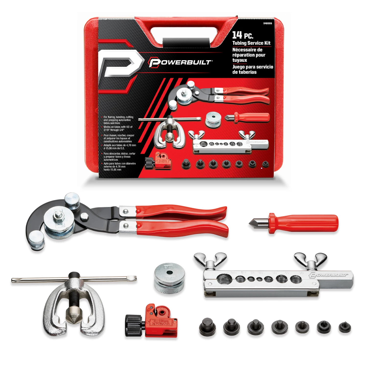 Powerbuilt 14 Piece Master Tubing Service Kit - 948006 1 Powerbuilt 14 Piece Master Tubing Service Kit - 948006