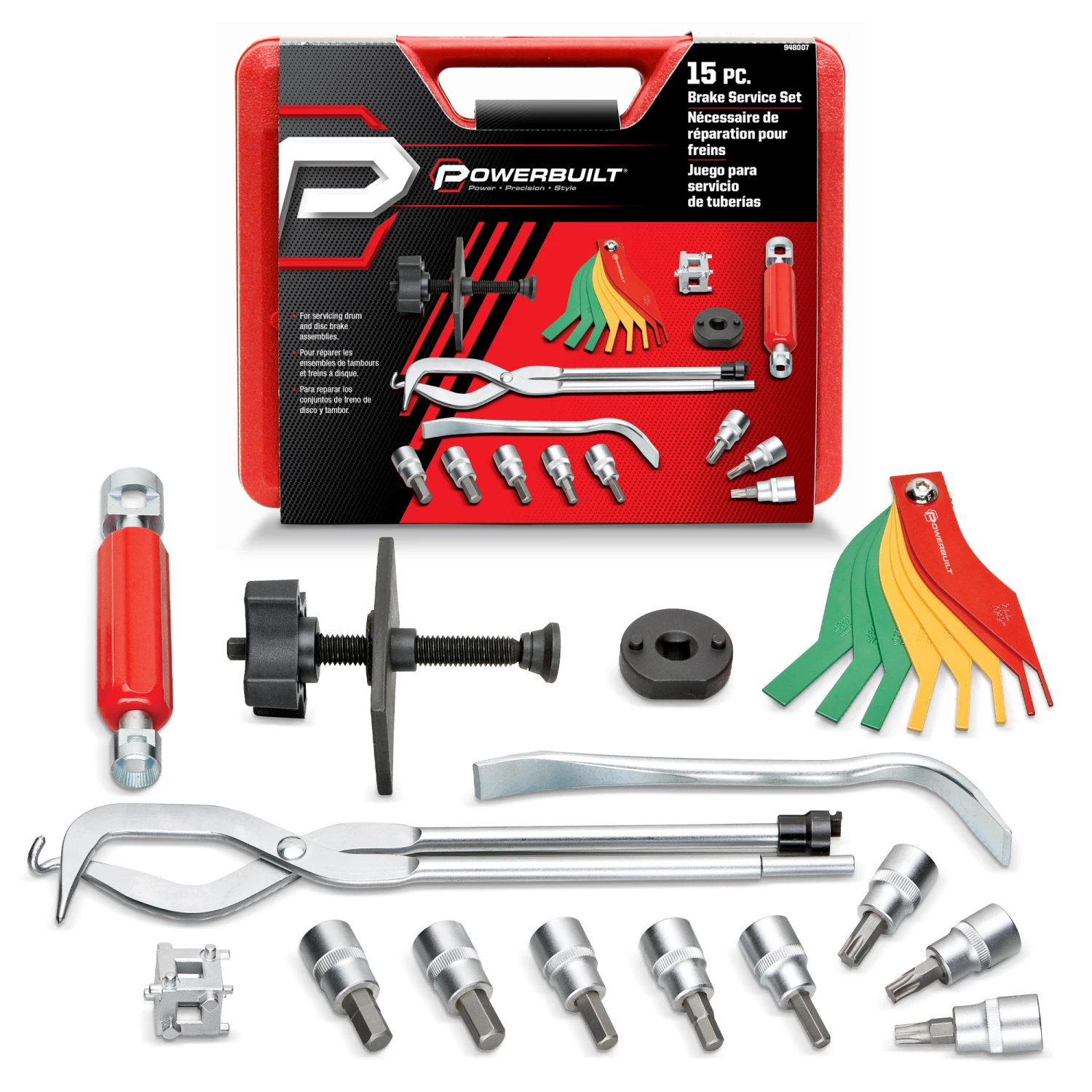 Powerbuilt 15 Piece Brake Service Kit - 948007 1 Powerbuilt 15 Piece Brake Service Kit - 948007