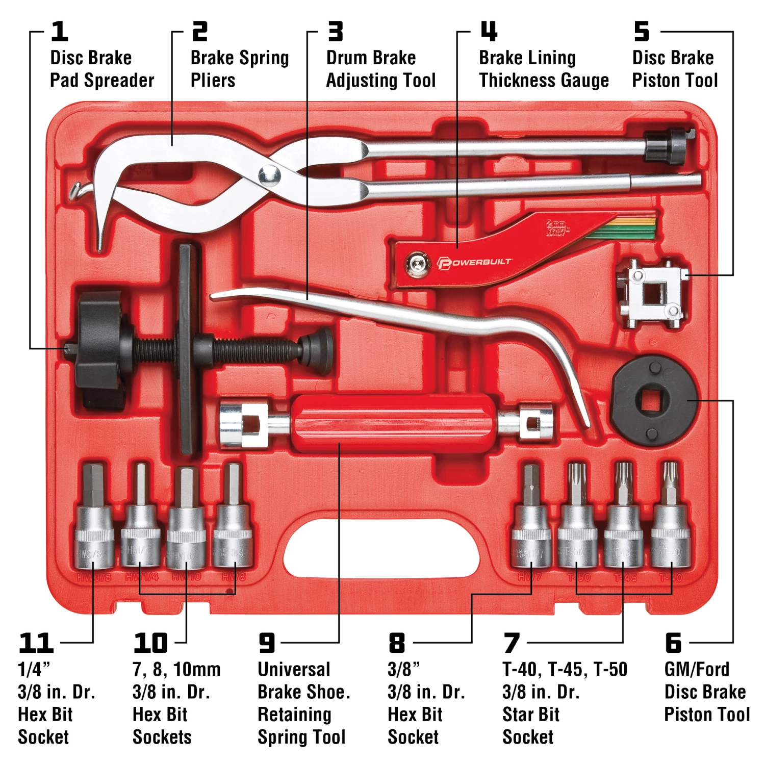 Powerbuilt 15 Piece Brake Service Kit - 948007 2 Powerbuilt 15 Piece Brake Service Kit - 948007 - Image 2