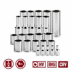 Powerbuilt 47 Piece Pro Tech 1/4 in. Dr. SAE & Metric Socket Set - 949004 -Powerbuilt Tools Store Online 949004 03