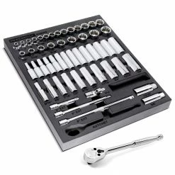 Powerbuilt 54 Piece Pro Tech 3/8 in. Dr. SAE & Metric Socket Set - 949005