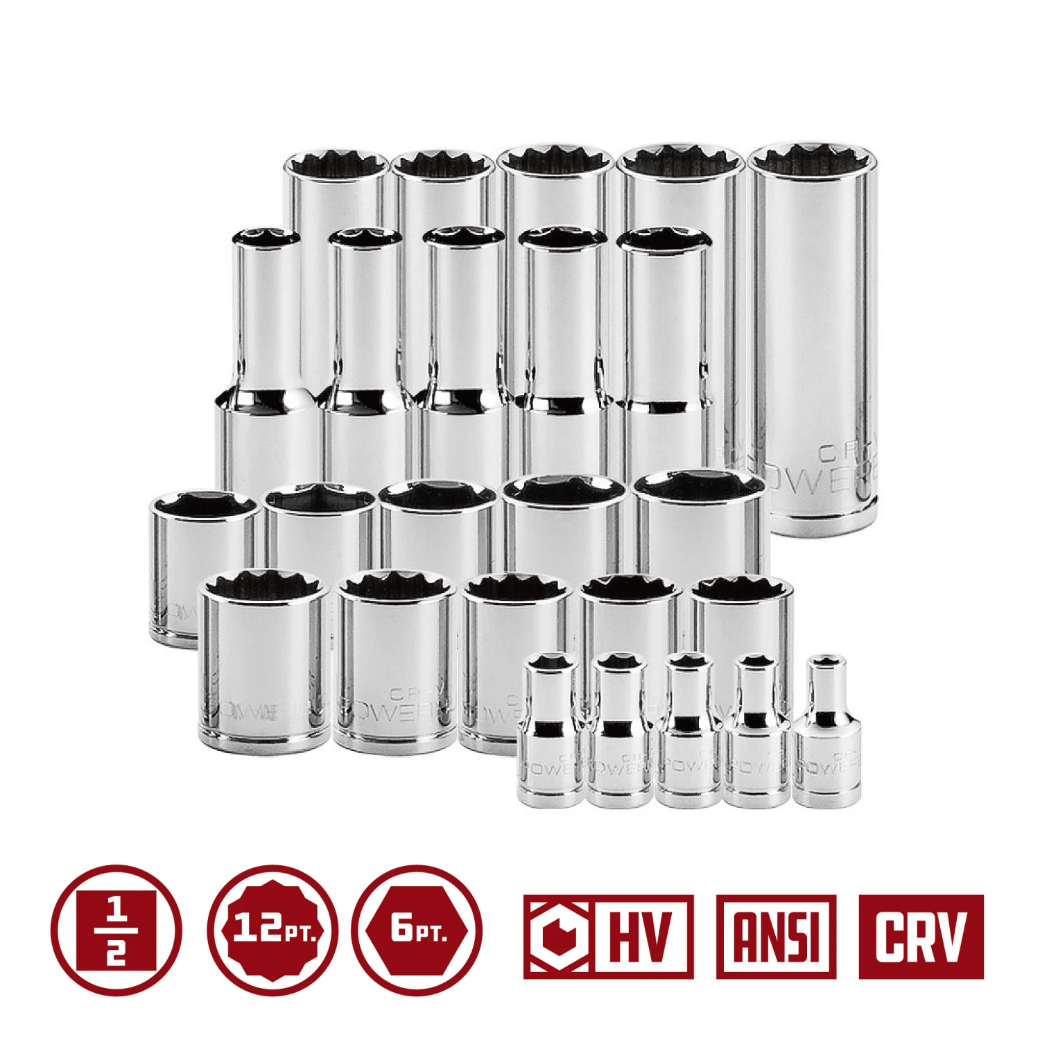 Powerbuilt Pro Tech 69 Piece 1/2-Inch Drive SAE/Metric Master Socket Set 3 Powerbuilt Pro Tech 69 Piece 1/2-Inch Drive SAE/Metric Master Socket Set - Image 3