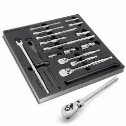 Powerbuilt Pro Tech 16 Pc. Ratchets & Socket Drive Tool Accessories Set - 949009