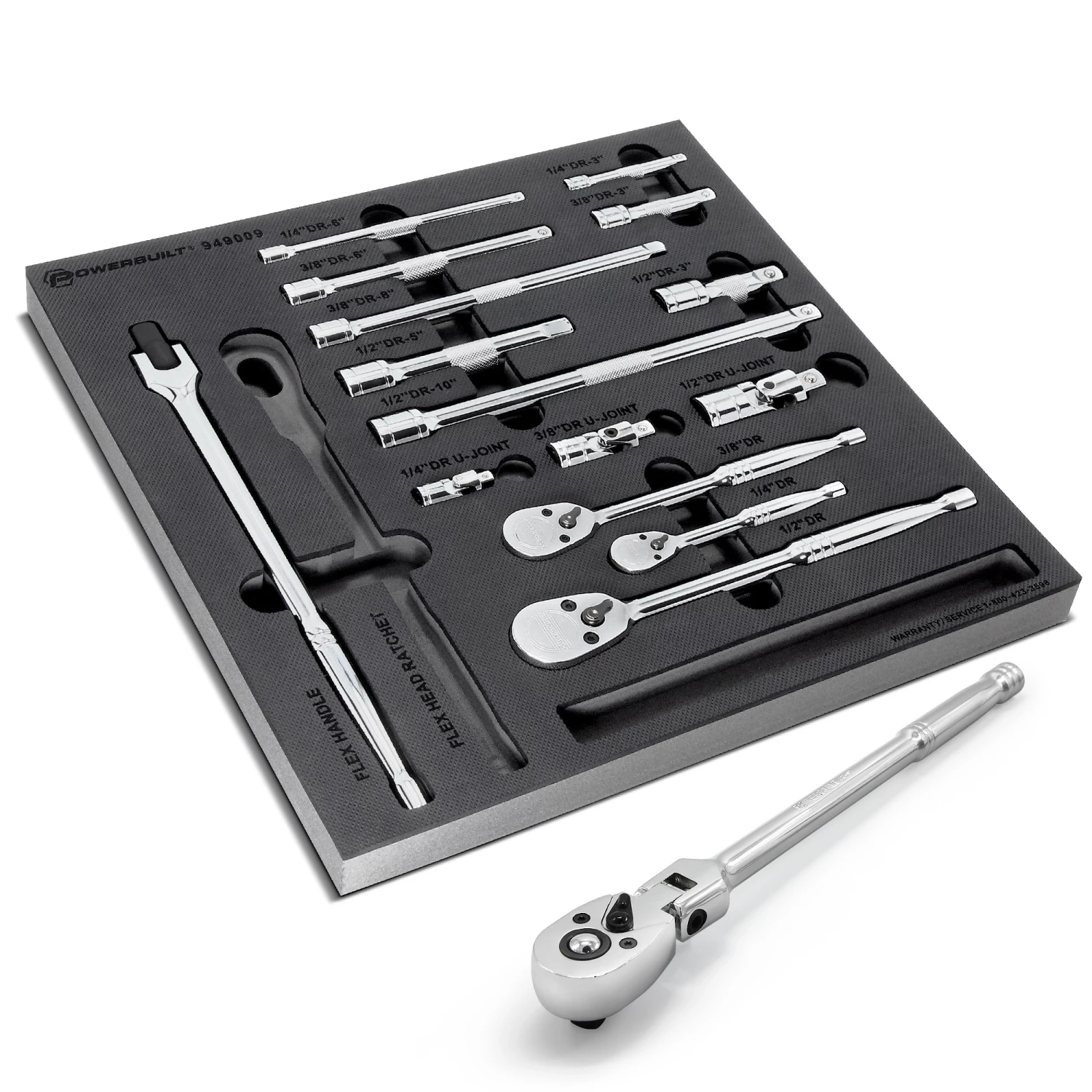 Powerbuilt Pro Tech 16 Pc. Ratchets & Socket Drive Tool Accessories Set - 949009 1 Powerbuilt Pro Tech 16 Pc. Ratchets & Socket Drive Tool Accessories Set - 949009