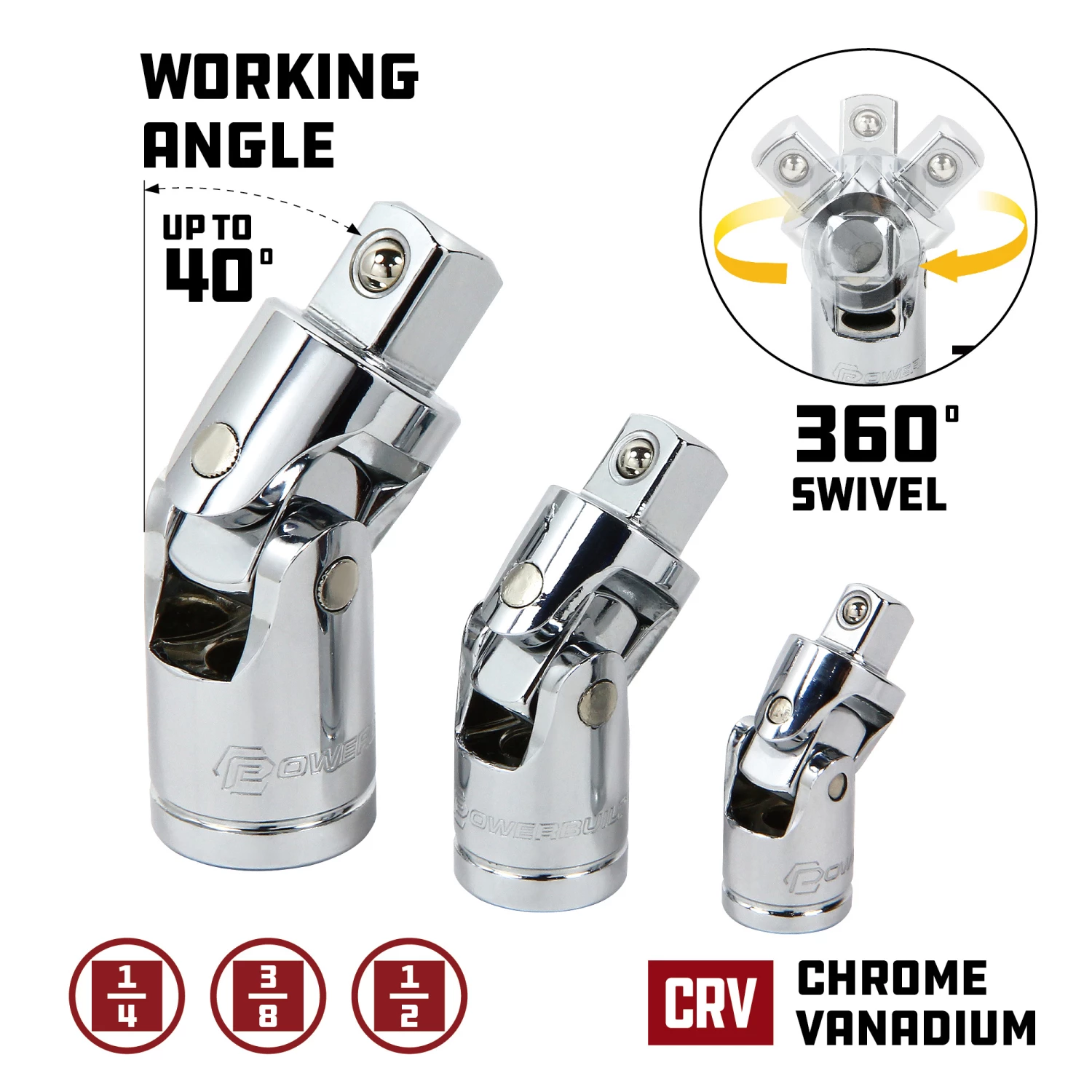 Powerbuilt Pro Tech 16 Pc. Ratchets & Socket Drive Tool Accessories Set - 949009 3 Powerbuilt Pro Tech 16 Pc. Ratchets & Socket Drive Tool Accessories Set - 949009 - Image 3