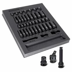 Powerbuilt 40 Piece 3/8 Inch Drive 6 Point SAE & Metric Pro Tech Impact Socket Set - 949011