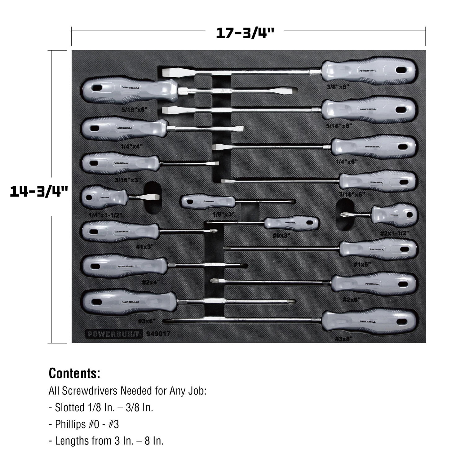 Powerbuilt Pro Tech 17 Piece Master Screwdriver Kit, Deluxe Acetate Handle 2 Powerbuilt Pro Tech 17 Piece Master Screwdriver Kit, Deluxe Acetate Handle - Image 2