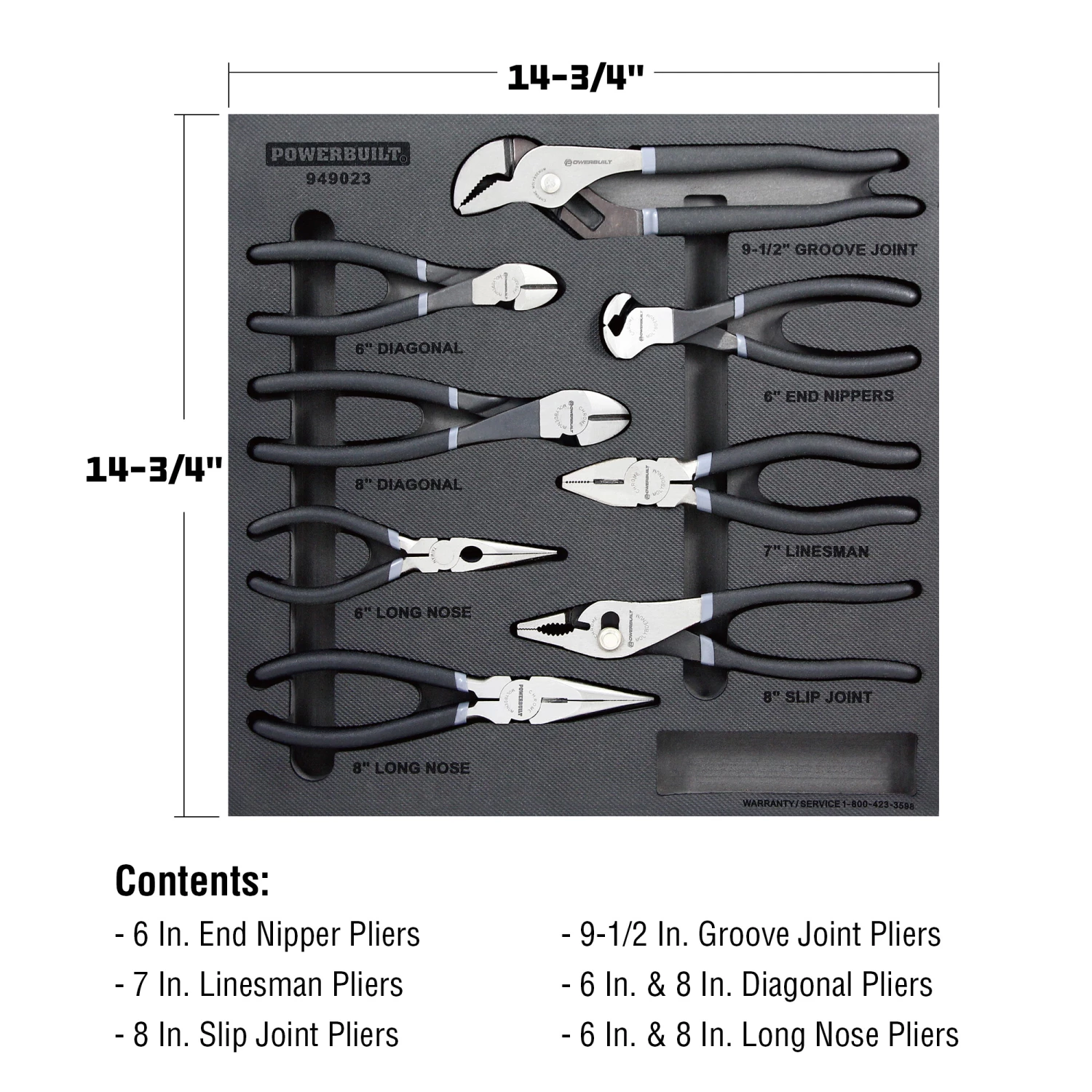 Powerbuilt Pro Tech 8 Piece Professional Mechanics Pliers Set - 949023 2 Powerbuilt Pro Tech 8 Piece Professional Mechanics Pliers Set - 949023 - Image 2