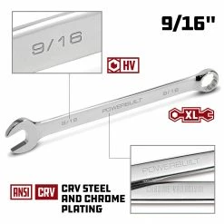 Powerbuilt 9/16 Inch Fully Polished Long Pattern SAE Combination Wrench - 640442 10 Powerbuilt 9/16 Inch Fully Polished Long Pattern SAE Combination Wrench - 640442 -Powerbuilt Tools Store Online 9 1620 02