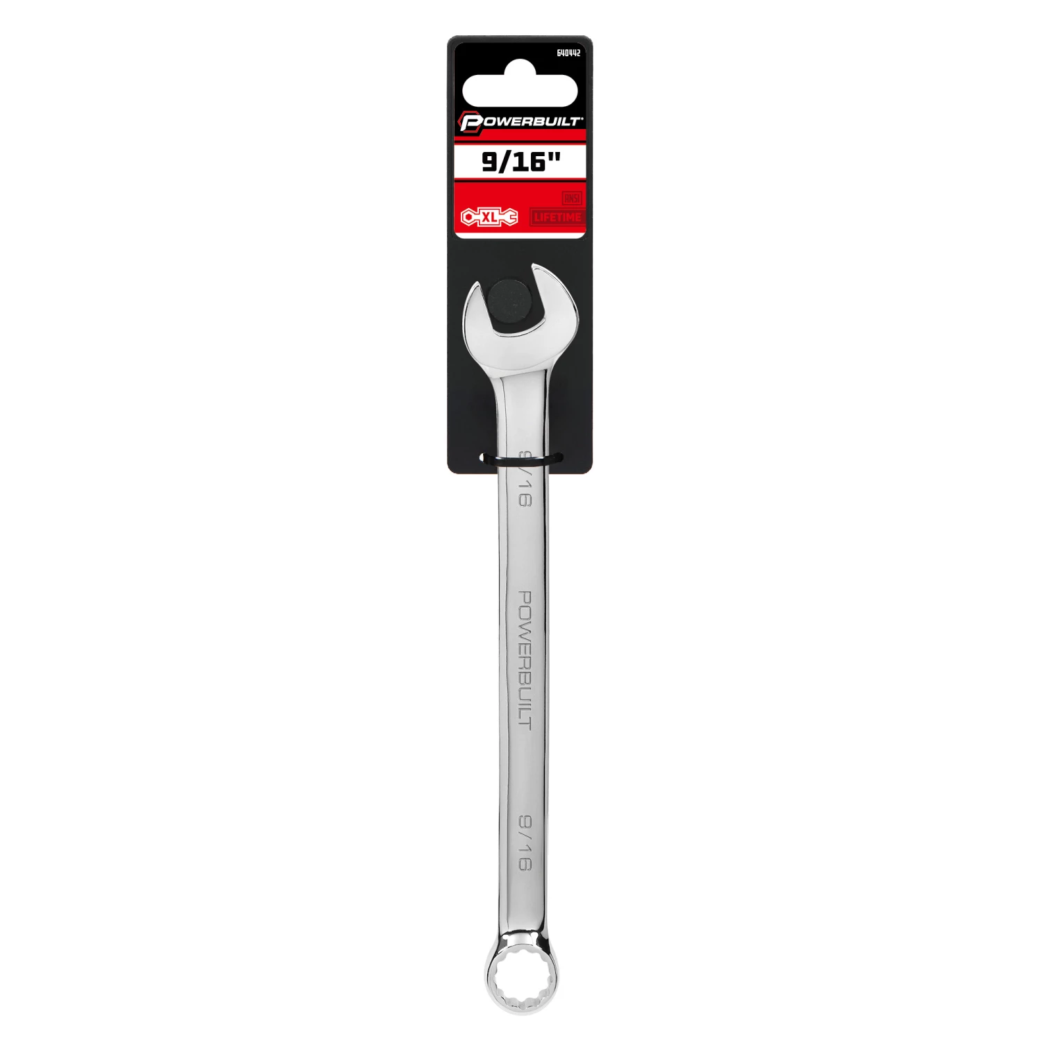 Powerbuilt 9/16 Inch Fully Polished Long Pattern SAE Combination Wrench - 640442 6 Powerbuilt 9/16 Inch Fully Polished Long Pattern SAE Combination Wrench - 640442 - Image 6