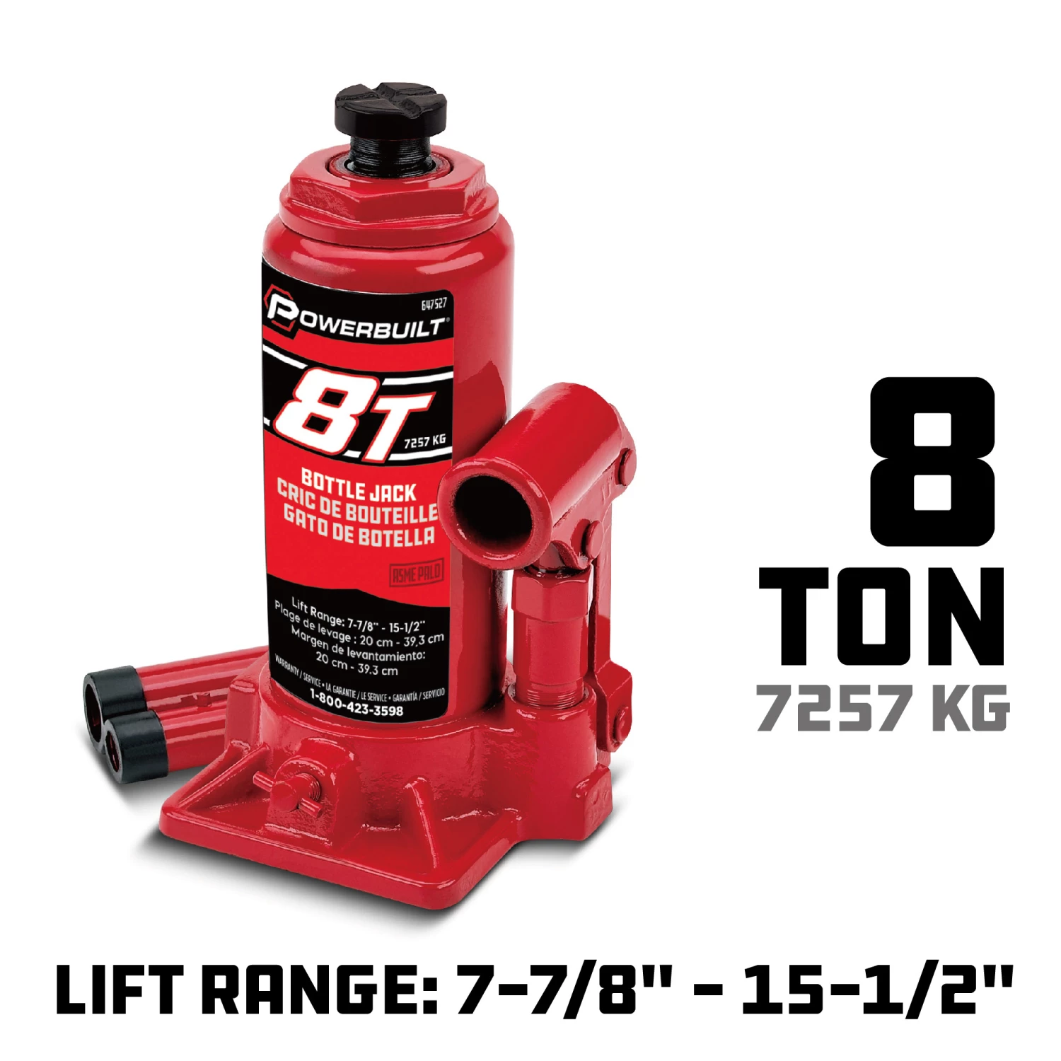 Powerbuilt 8 -Ton Bottle Jack - 647527 2 Powerbuilt 8 -Ton Bottle Jack - 647527 - Image 2