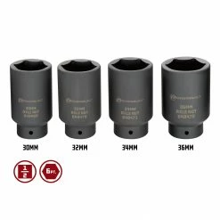 Powerbuilt 4 Piece Axle Nut Socket Set - 648635 -Powerbuilt Tools Store Online b0028qgt68.pt01