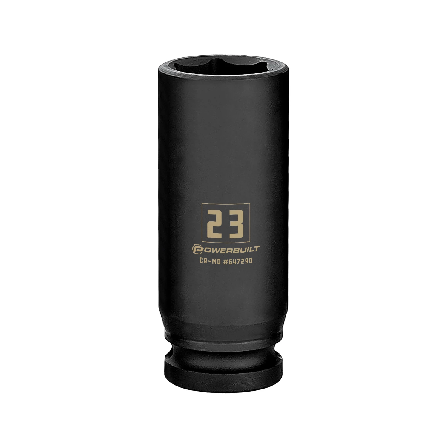 Powerbuilt 1/2 Inch Drive x 23 MM 6 Point Deep Impact Socket - 647290 1 Powerbuilt 1/2 Inch Drive x 23 MM 6 Point Deep Impact Socket - 647290